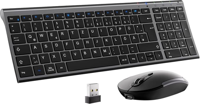 Draadloze Muis en Toetsenbord Set - Ergonomisch, Compact Design voor Computer, Laptop en Smart TV