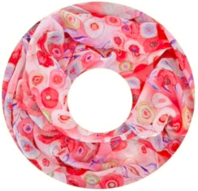 Dunne Colsjaal - Print - Rood/Ecru - 80 x 50 cm (20264#)
