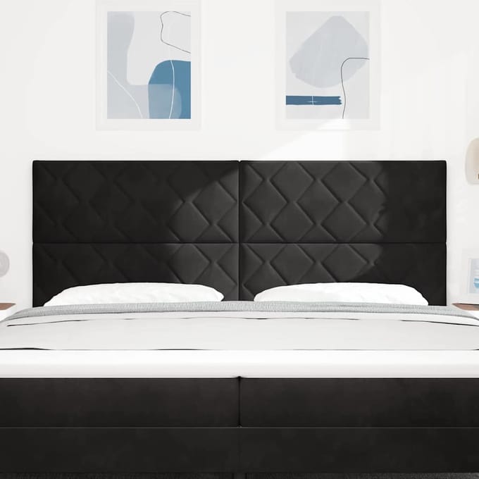 vidaXL - Hoofdbord - Zwart - 200 - cm - Fluweel