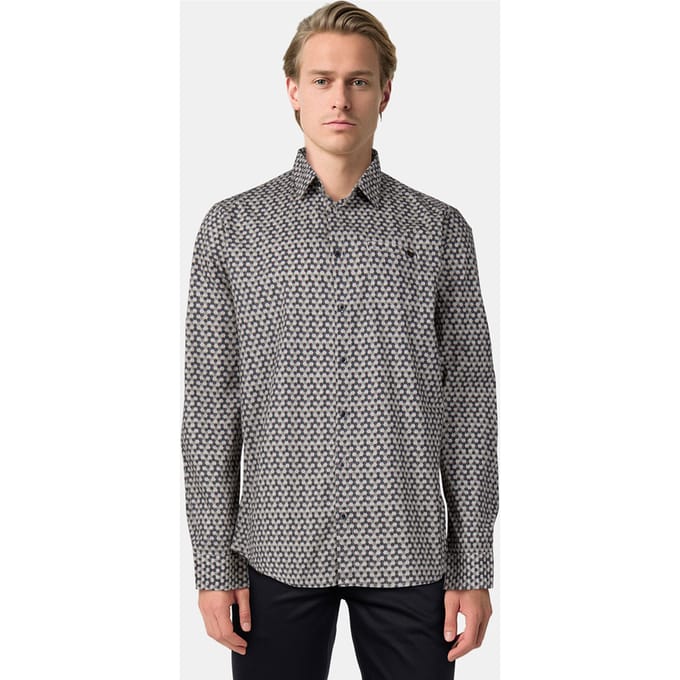 No Excess Shirt Stretch Allover Printed Smoke Größe: L | Casual hemden Outlet | Herren
