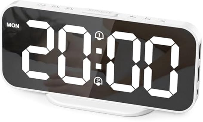Digitale Wekker met Groot Spiegel Display en Snooze-functie - Ideaal voor Thuis