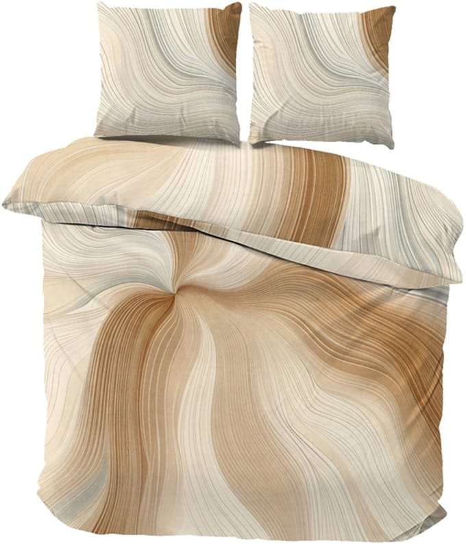 iSleep Dekbedovertrek Matthias - Eenpersoons - 140x200/220 cm - Beige