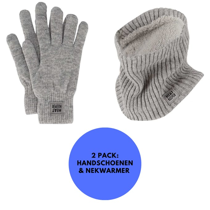 Thermo set Dames - Handschoenen/Nekwarmers - Onesize - Grijs / One size