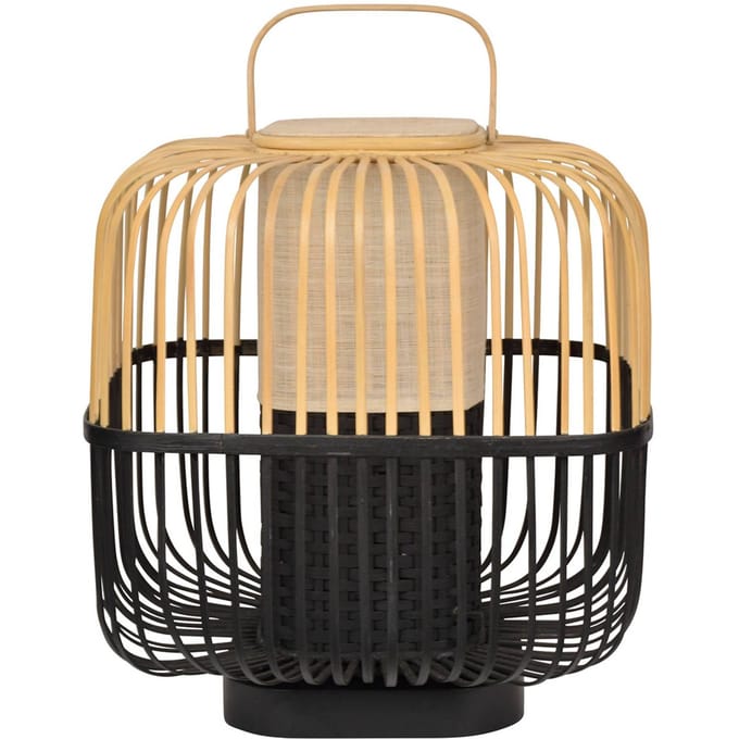 Forestier Bamboo Square M tafellamp in zwart