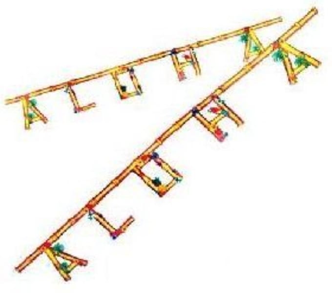 Letterslinger Aloha, 2 meter, Hawaii, Zomer, Slinger, Themafeest, Verjaardag