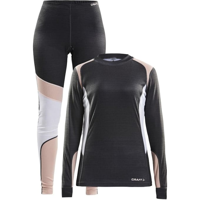 Craft - Maat M - Baselayer Set Thermoset Vrouwen - Grijs/Roze/Wit