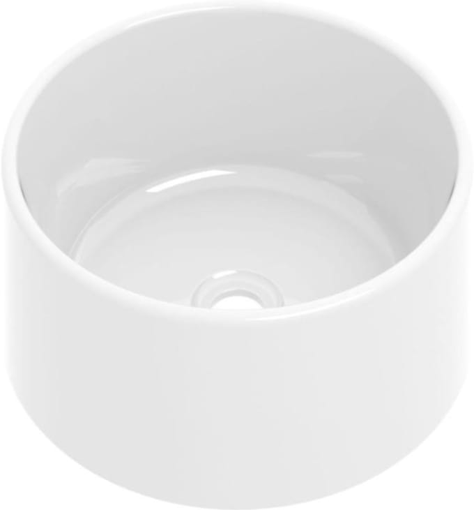 Basic Line Opbouw Waskom - 39x39x15 cm - Rond - Porselein - Glans Wit