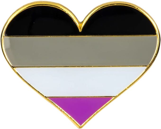 Pride Aseksueel hartje Kledingspeld - Gay Pride - Pin Broche - 1 stuks