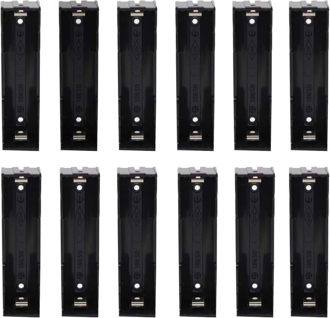 Batterijhouders Set - 18650 Opslag - Elektronica Projecten - Veerbelaste Aansluiting - 77 cm Lengte - Zwart