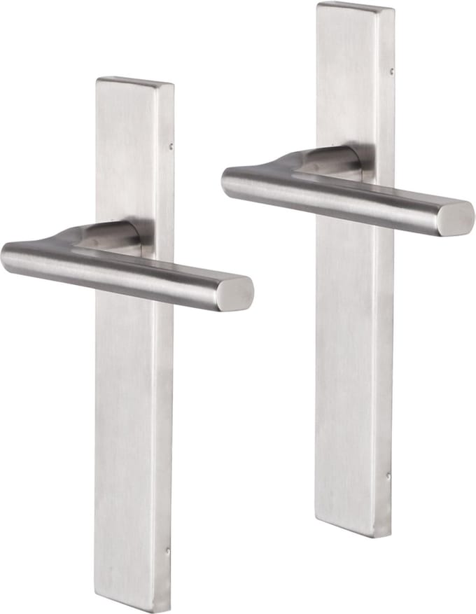 Deurkruk - Impresso Kirby - Voor binnen - Vierkant deurschild - RVS - 2 stuks