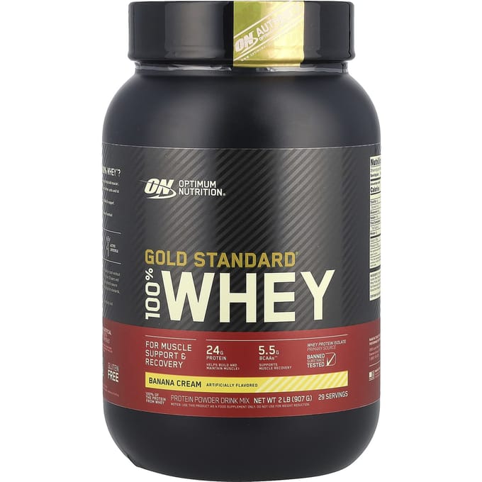Optimum Nutrition, Gold Standard 100% Whey, Bananenroom, 2 lbs (907 gram)