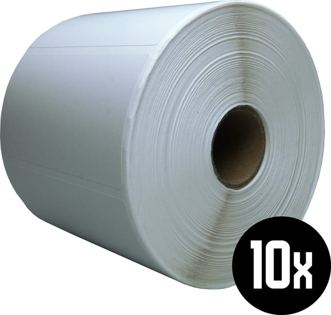 DULA Compatible Zebra Labels 80x42mm - 1200 etiketten per rol - kern 25mm - Wit - Permanent - 10 rollen