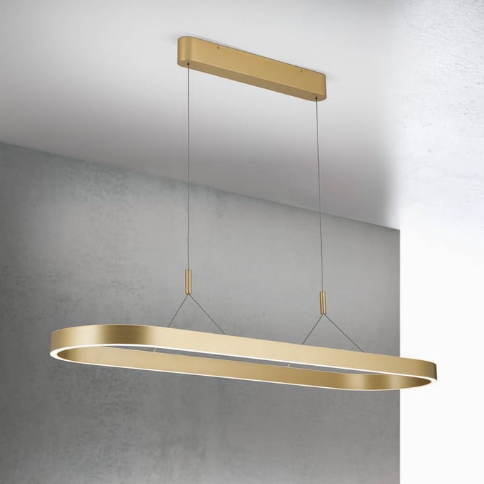 ORION Carrara LED hanglamp, mat goud, in hoogte verstelbaar, CCT