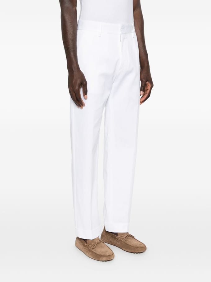 Dsquared2 witte mannen broek vouw voorkant