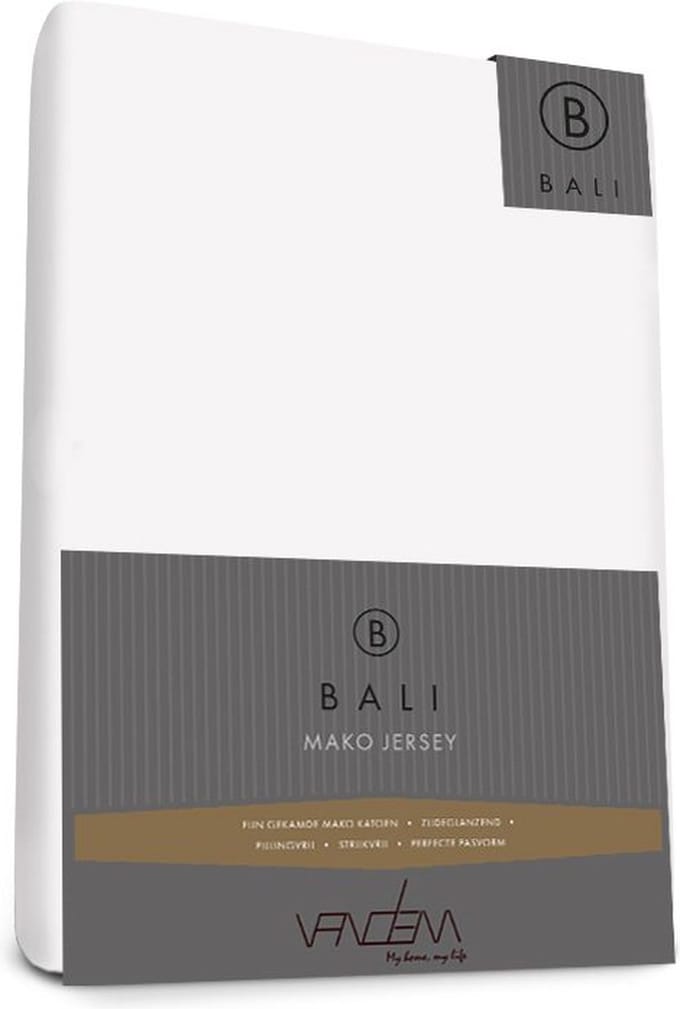 Bali - Van Dem - Mako Jersey hoeslaken - 100 x 200 cm - wit