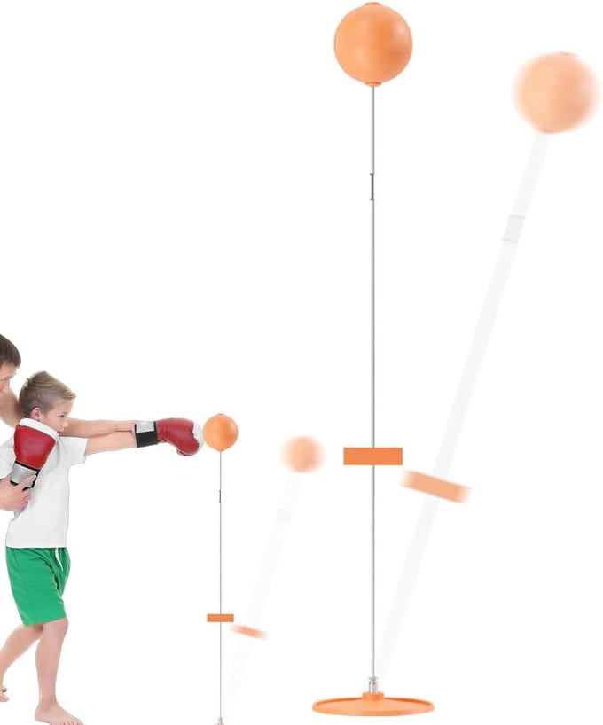 Boksbal met standaard - Vrijstaande trainingsbal - Reactietraining thuis - Verbeter reactiesnelheid - 110 cm hoogte