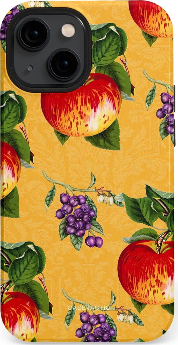Casetastic hoesje geschikt voor Apple iPhone 13 mini - MagSafe - Dubbellaagse bescherming - Picknick - Fashion Case - Goud Donkergroen Rood Beige