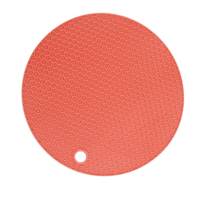 Hittebestendige Mat Silicone Antislip Rond 17cm Hitte-isolatiepad voor Keuken Aanrecht red