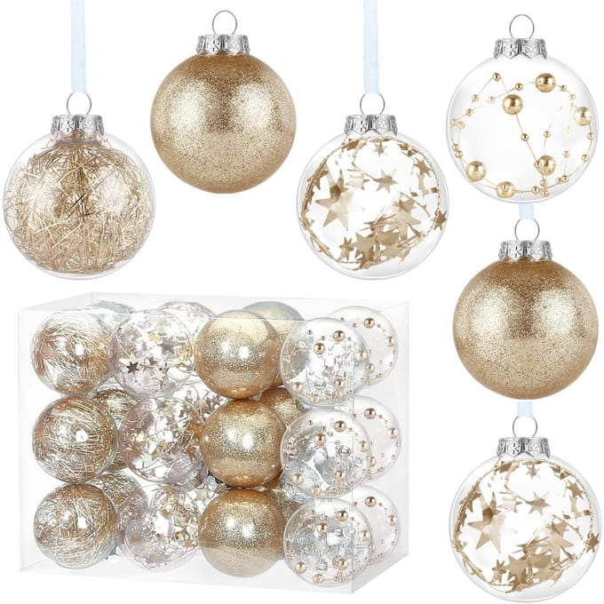Dailygoody - Kerstballen - 24 Stuks - Kerstdecoratie - Roségoud