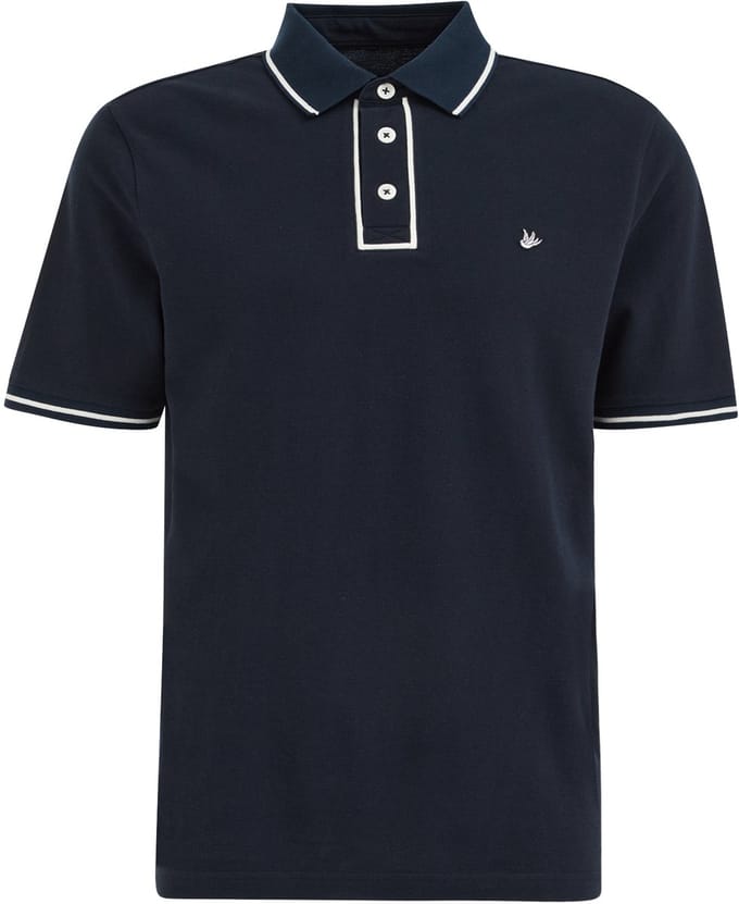 WE Fashion Heren regular fit polo met structuur en embroidery