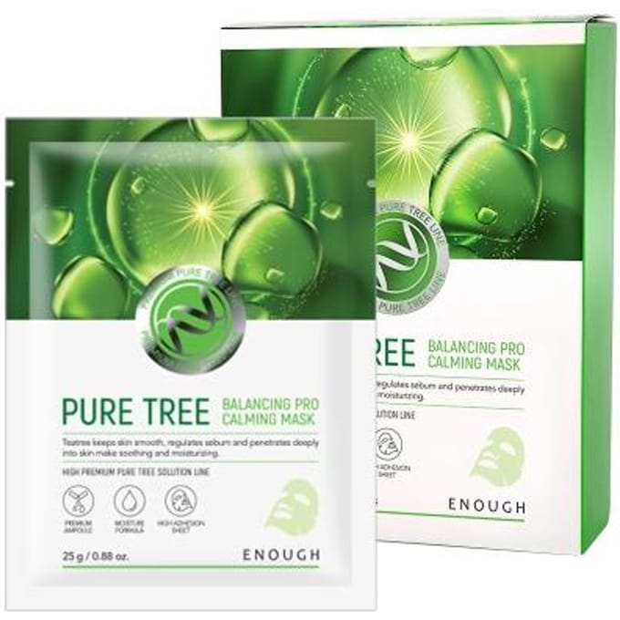 ENOUGH PURE TREE Balancing Pro Kalmerend Masker 10 stuks green