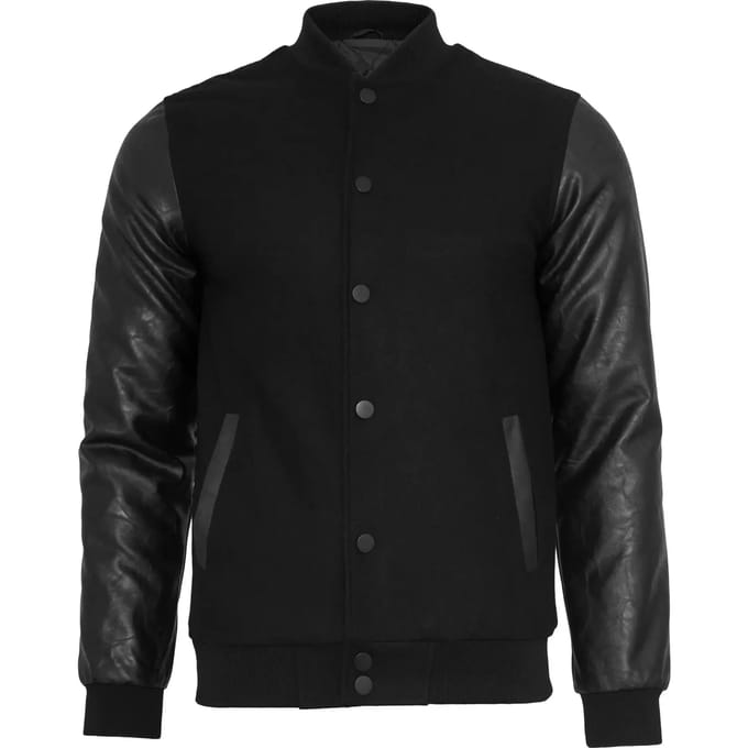 Urban Classics Oldschool Heren Collegejas - zwart - XL
