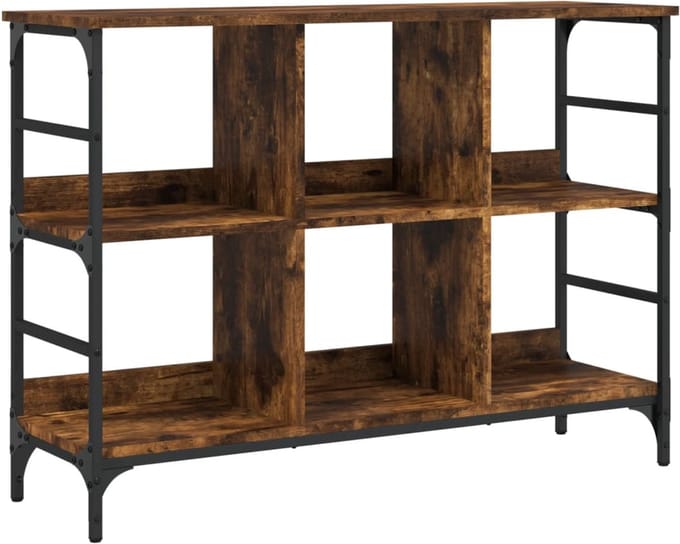 vidaXL - Dressoir - 102x32x73,5 - cm - bewerkt - hout - gerookt - eikenkleurig