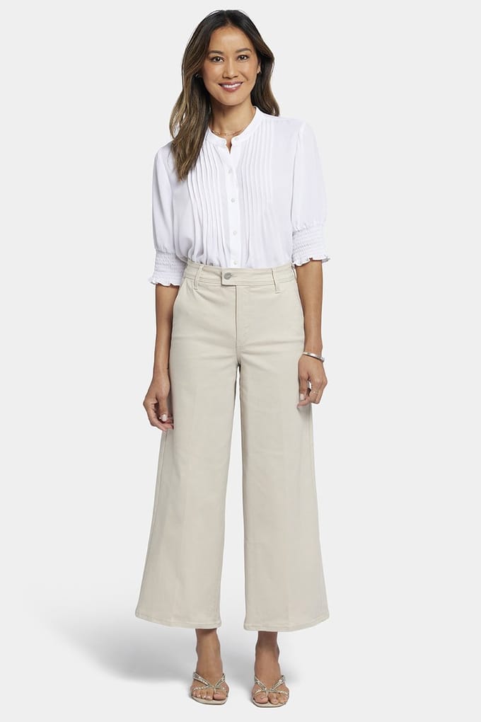 Mona Wijde Pantalon Enkel Jeans Met Hoge Taille