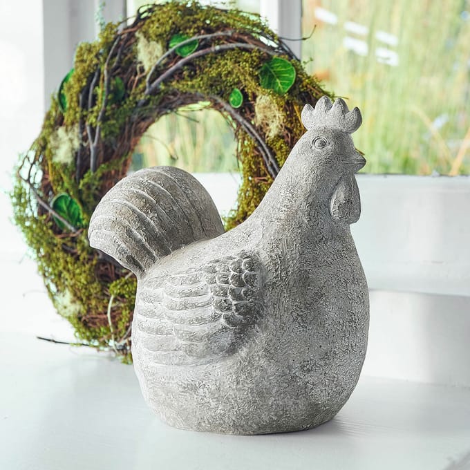 LOBERON Decoratieve kip Roselique grijs/beige