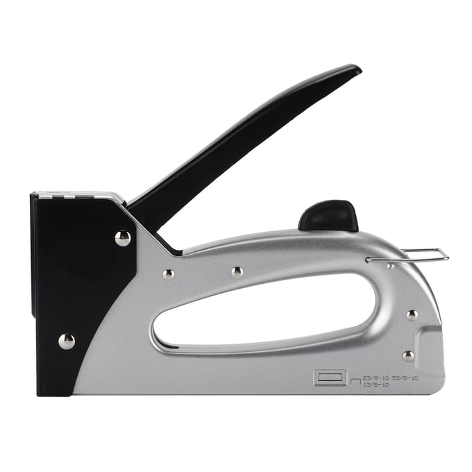 Nietmachine Draagbaar Duurzaam Veilig Praktisch Ergonomisch Handmatig Nietapparaat voor Materiaal Fixeren DIY gray
