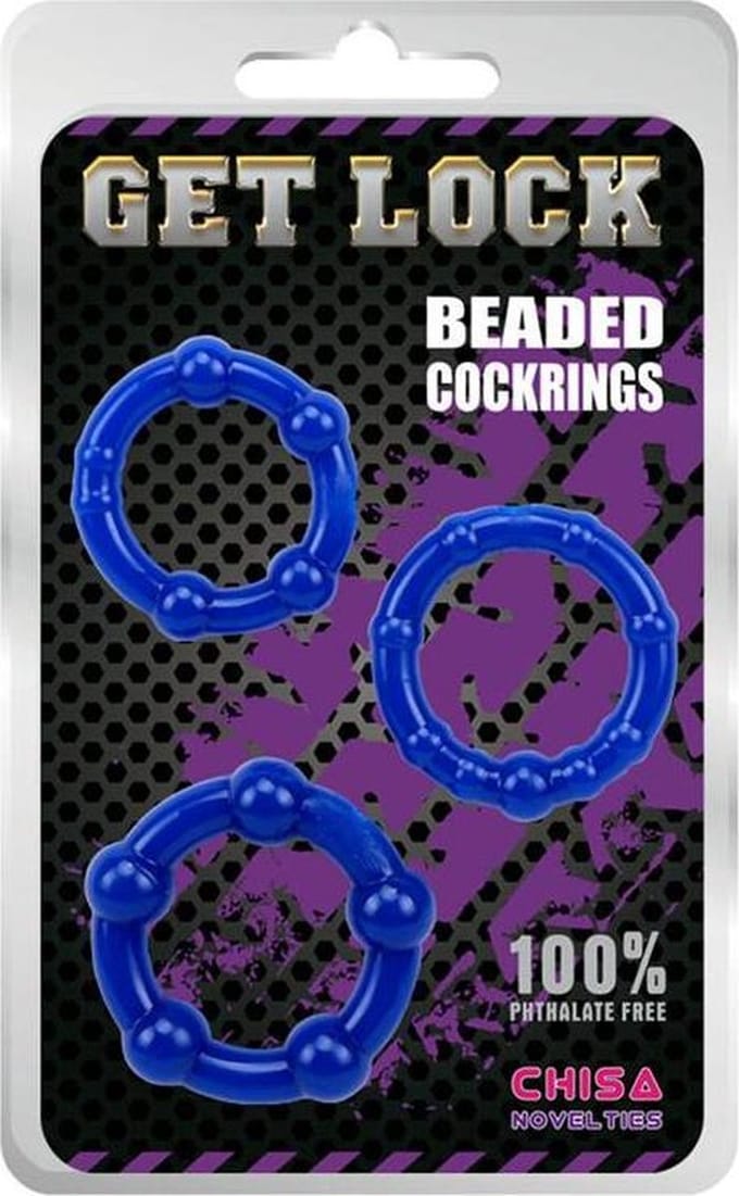 GK Power - Beaded Cockringen Set - 3 stuks - Blauw