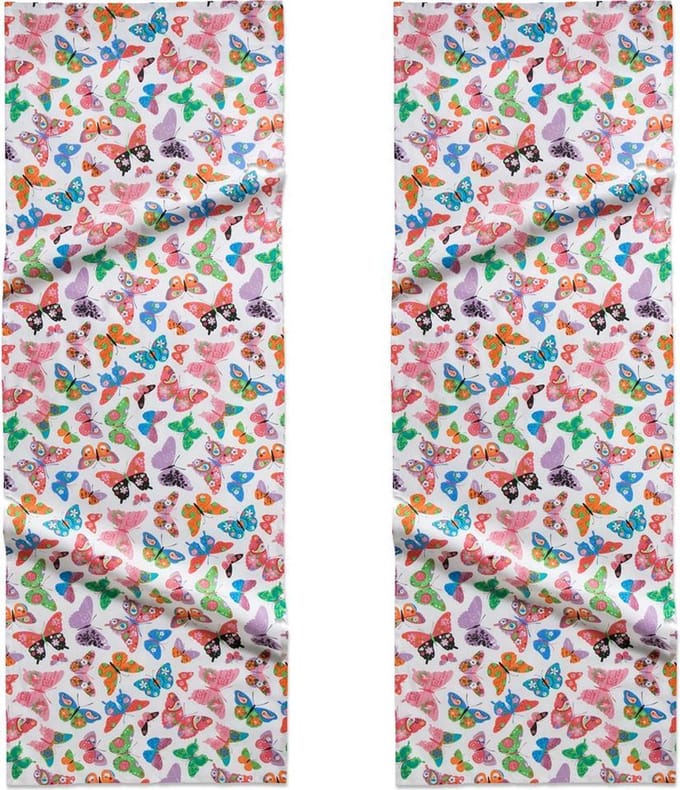 DDDDD Butterfly Tafelloper - 50 x 150 cm - White - 2 stuks