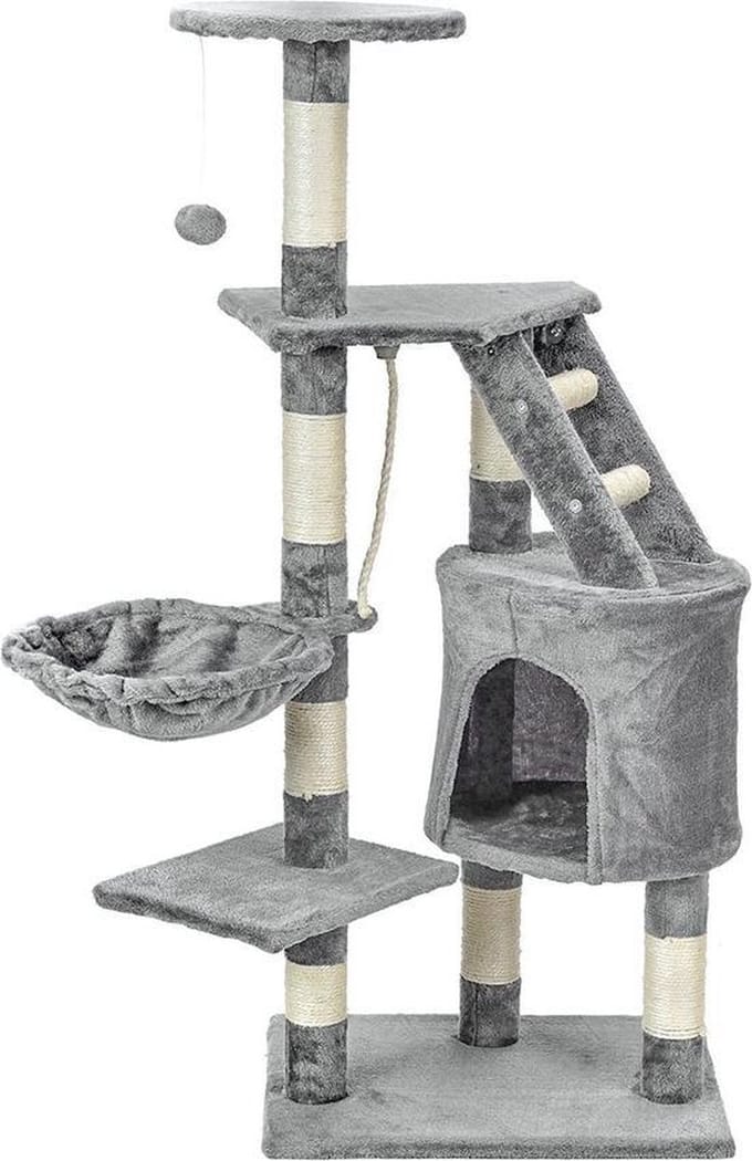 Krabpaal kattenboom XXL 117 x 79 x 50 cm grijs