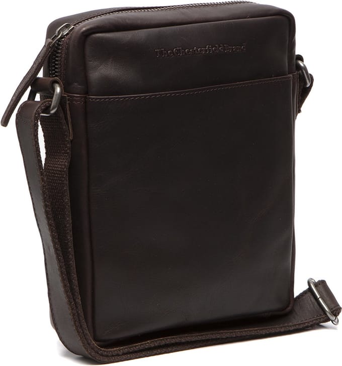 The Chesterfield Brand Leren Schoudertas Saba Shoulderbag Brown Donkerbruin
