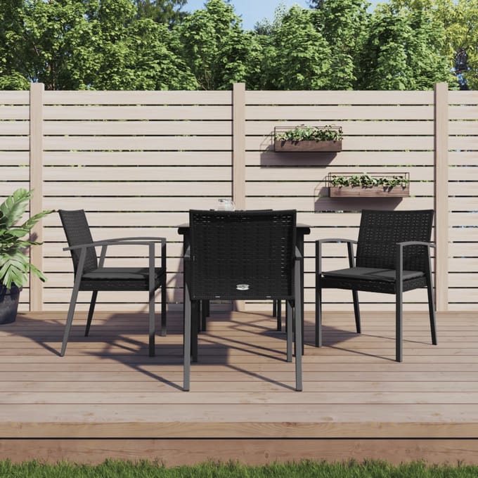 vidaXL - 5-delige - Tuinset - met - kussens - poly - rattan - en - staal