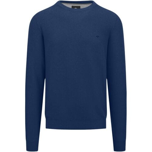 Fynch-Hatton Trui O-Neck Uni Color Fine Texture Night / male
