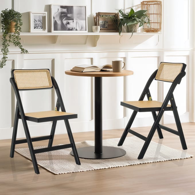 Vouwstoel / Eetkamerstoel TUDELA BAMBOO Bamboe / Rotan bruin hjh LIVING