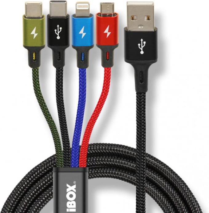Ibox Usb-Kabel 4-In-1 Adapter Usb C Micro Usb Lightning Multifunctioneel
