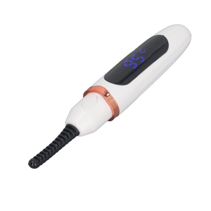 Verwarmde Wimperkruller USB Oplaadbaar Langdurig met LED Temperatuurweergave Elektrisch Wimperkrullen white
