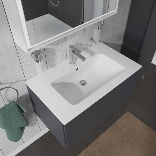 Duravit ME by Starck - Meubelwastafel 83x49 cm, met overloop, zonder kraangat, wit 2336830060