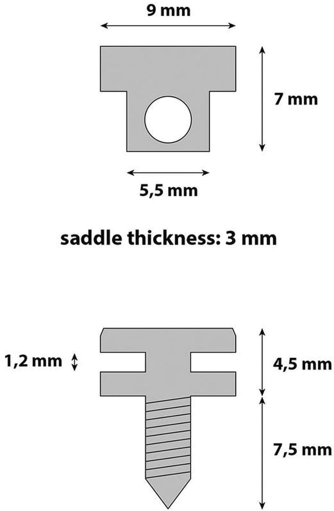 Boston S-160-N Brugzadel Metaal Nikkel LP-model (6 stuks)