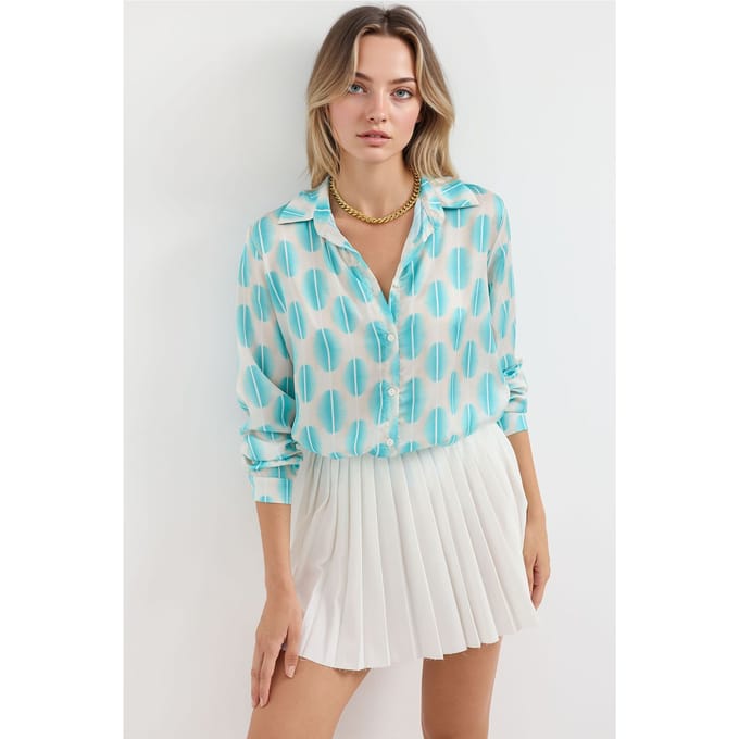 Satin Geweven Knopshirt