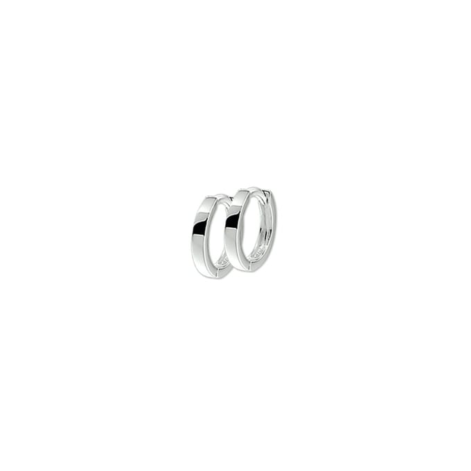 Glams Klapoorringen Vlak 10 mm - Zilver