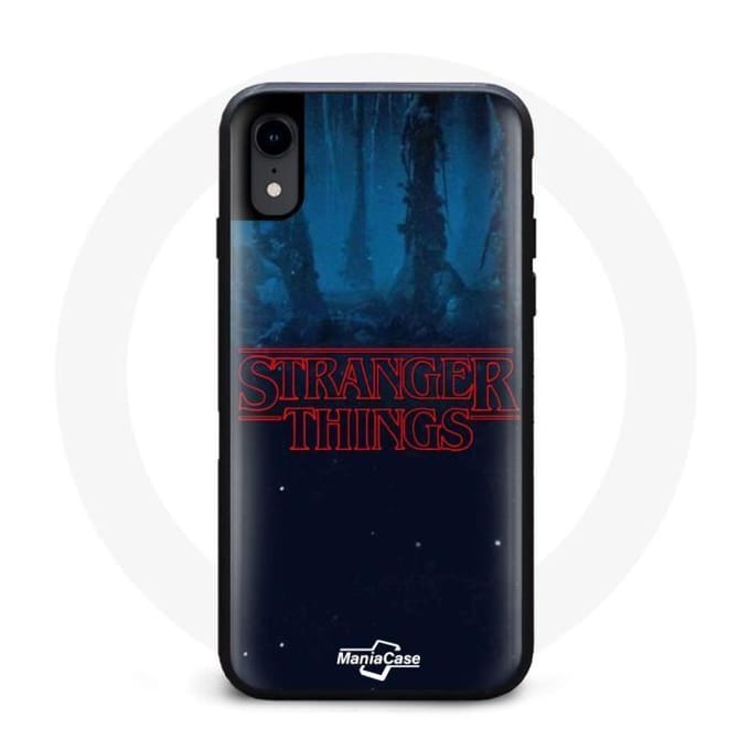 Hoesje - Stranger Things - Iphone XR - Flexibel - Logo - Blauw