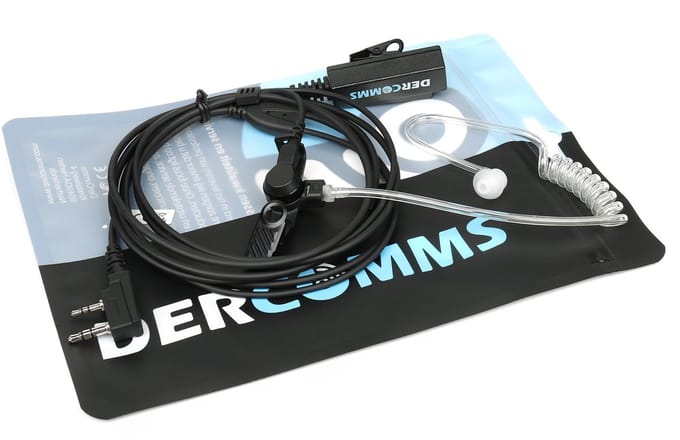 DerComms® Heavy duty portofoon headset voor Kenwood TK3201, TK3501, TK3401, TK3701, NX1200, NX1300