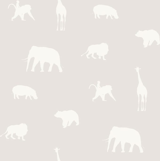 Origin Wallcoverings behang dieren glanzend warm grijs - 347689 - 0,53 x 10,05 m