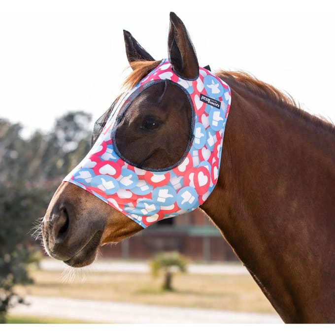 Vliegenmasker voor paard van lycra met oorkap Pro-Tech