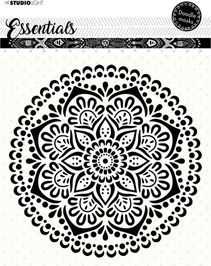 Studio Light Mask Stencil - Essential doodle nr.60 - 18x18cm