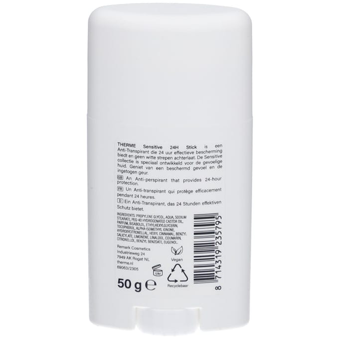 Therme Sensitive 24H Anti-Transpirant deodorant stick 50 ml (alcoholvrij)
