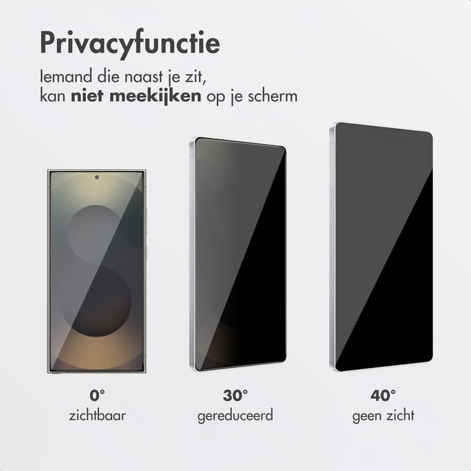 Accezz Screen Protector - Geschikt voor Samsung Galaxy S26 Ultra - Gehard Glas Privacy Screenprotector + Applicator
